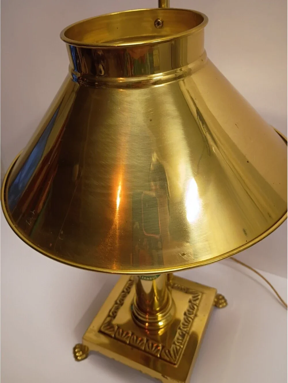 Vintage Paris Orient Express Istanbul Brass Adjustable Table Lamp 51cm-Works!-